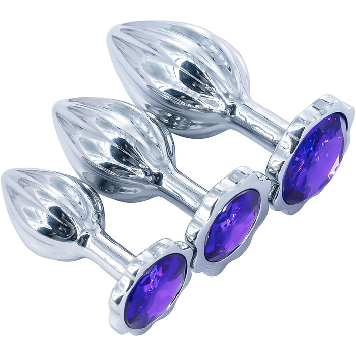 Набір Linman 3 шт. металевий анальний плагін з кришталевим діамантом для жінок, початківців. Можна носити зовні. Екстремальний секс-іграшка, анальний плагін, пеніс-ділда, для дорослих, мастурбатор.