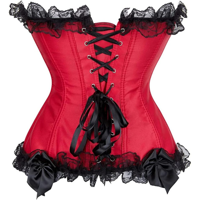 Жіноче корсетне прилягання з атласу/брокату, на шнурівці, корсет з кісточками, розмір S-6XL 32-34, бордовий