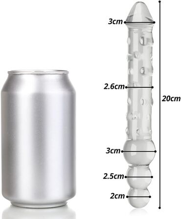 Скляний дилда SXOVO 29.5 см з частинками, анальні кульки, для масажу G-точки та простати, секс-іграшка для жінок та чоловіків