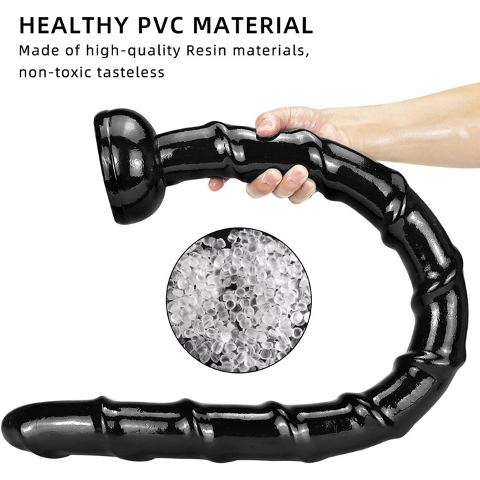 Анальний плагін YXBLV XXL 85 см: великий, з присоскою, для масажу простати та G-точки, чорний