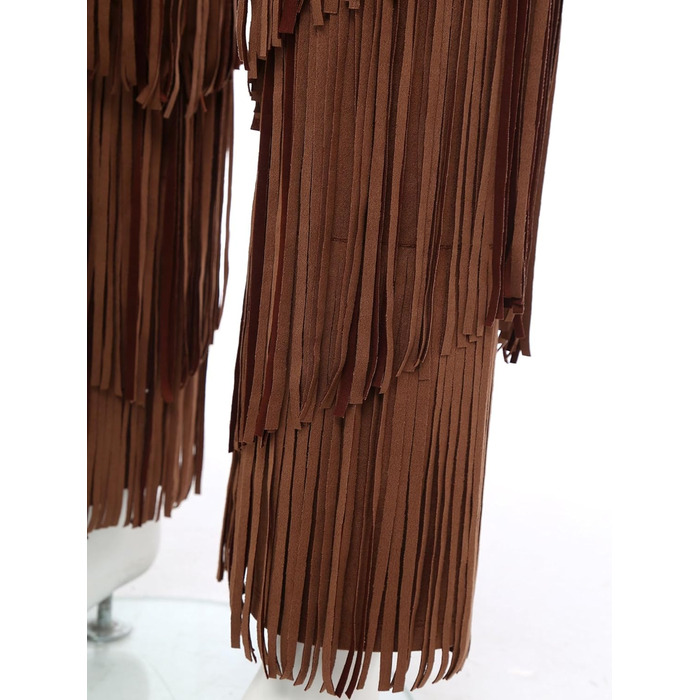 Чоловічі штани-ковбойські в стилі вестерн MSemis з бахромою, з регульованим поясом для вечірок, карнавалу та фестивалів, костюм (темно-коричневий, XL)