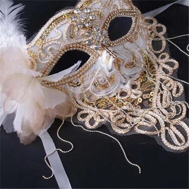 Маска для сцени AYWTIUN Золоті кінчики - повна маска для обличчя, для вокалістів