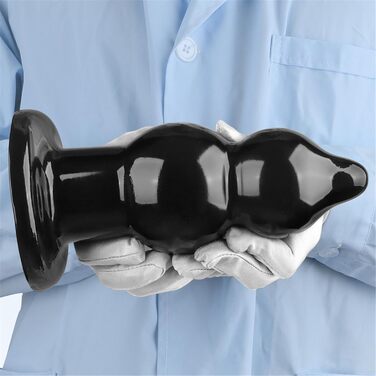 Силіконовий дилда XXL великого розміру для анального сексу, стимуляція G-точки та простати, з двома кульками, для пар, чорний, L