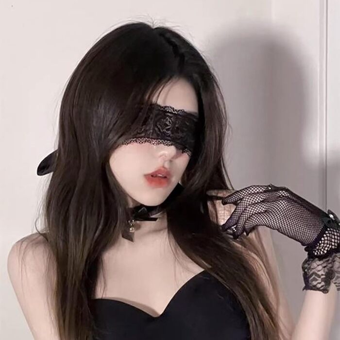 Маска на очі з мережива для жінок, сексуальна маска для маскараду, вечірки, балу, танців, Хелловіну, карнавалу, косплею, аксесуари, чорний + білий, мереживо для очей 7