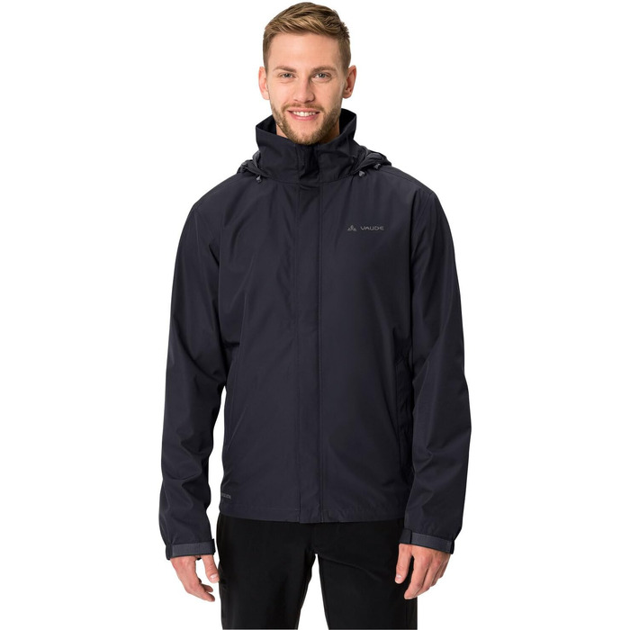 Чоловіча вітро- та водонепроникна куртка VAUDE Escape Light Jacket, дихаюча легка куртка для дощу, чорна, розмір 4XL