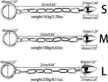 Анальні кульки та масажери для ануса з металу (3 шт.) - металевий анальний плаг, кільце для простати, масажер для чоловіків та жінок