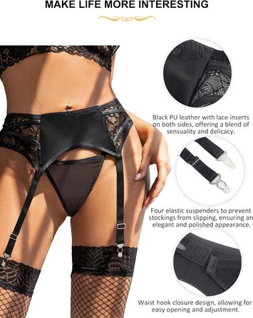 Набір ремінців для панчіх, великий розмір, з 4 металевими кліпсами для панчіх до коліна, чорний, стиль 2: чорний (4 ремінці), 4X--Large