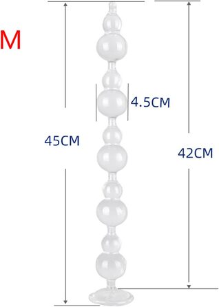 Анальні кулі та ланцюжок, дилдо з кулями, стимулятор простати, анальний плаг, для жінок та чоловіків (прозорий)