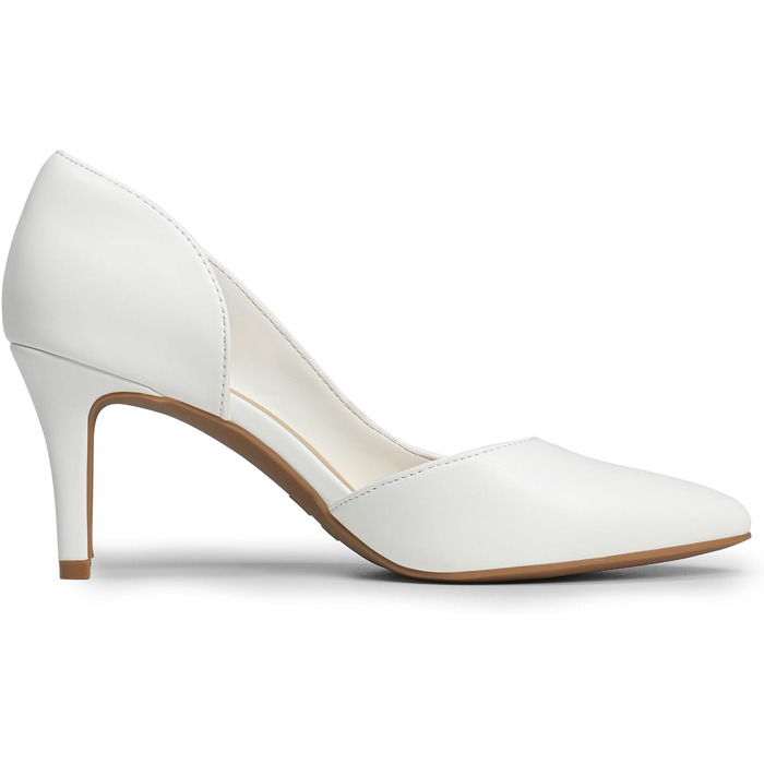 Жіночі туфлі-човники на шпильці DREAM PAIRS, білі, екошкіра (PU), розмір 39 EU