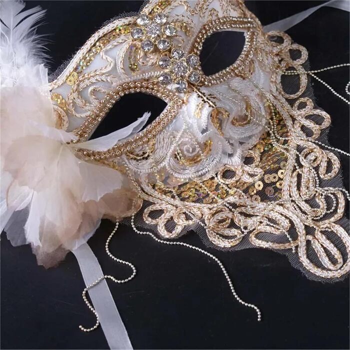 Маска для сцени AYWTIUN Золоті кінчики - повна маска для обличчя, для вокалістів