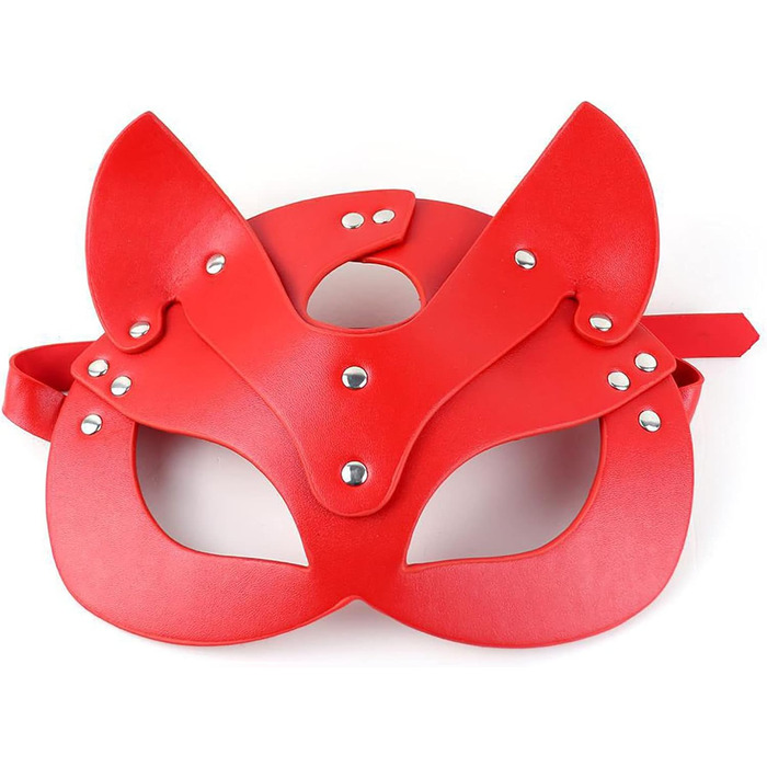 Маска для обличчя SINSEN з котячого хутра для жінок, червона, аксесуар для косплею, карнавалу та Хелловіну
