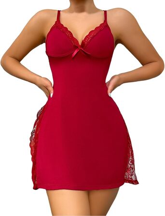 Сексуальна спідня білизна для тіла: мереживний боді, сукня, неглиже, костюм для жінок. Червоний колір, розмір L