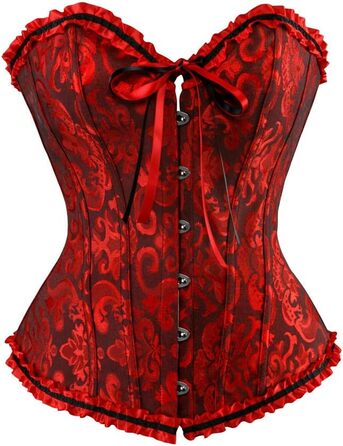 Сукня готична Moulin Rouge Coragenkleid Korett з пишною спідницею, великі розміри -6XL (XS, Червоний-2)