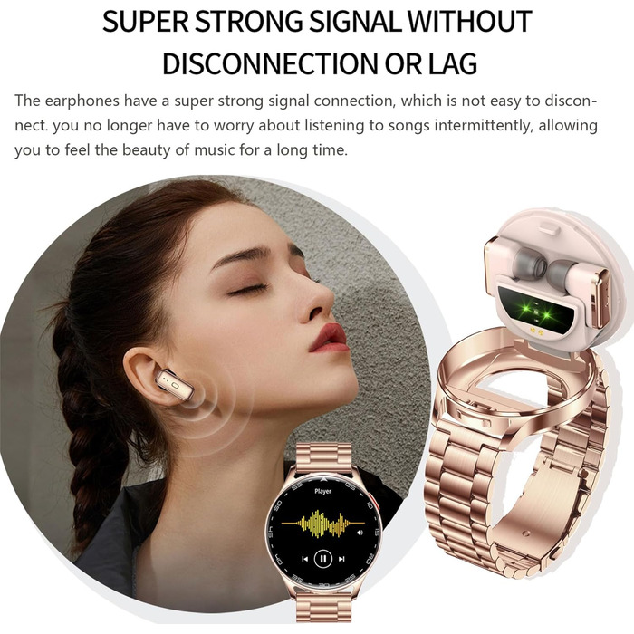 Смарт-годинник з Bluetooth-навушниками 2-в-1, фітнес-трекер з екраном 1.39