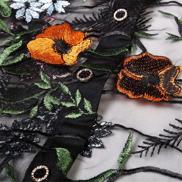 Чоловіча сорочка Deepsko з мереживом та квітковим візерунком, прозора сітка, жовта, розмір EU S-M