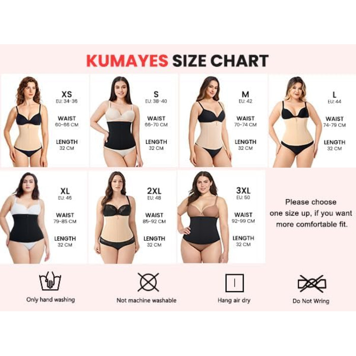 Корсет для жінок KUMAYES - пояс для корекції фігури, талія, бандаж, чорний, M