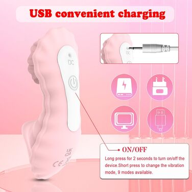 Вібратор для жінок Jinqian Butterfly з пультом керування, 9 режимів, BDSM, тихий, для пар