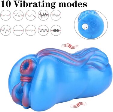 Масажер для тіла Lmgoc 2-в-1 з силікону, 697г, з формою рота монстра та реалістичною вагіною, 10 режимів вібрації, міні-вібратор для дорослих