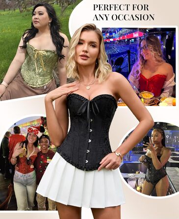 Корсетний топ SZIVYSHI для повного бюсту: готичний корсет, бюстгальтер, вінтажний корсаж, чорний, XS