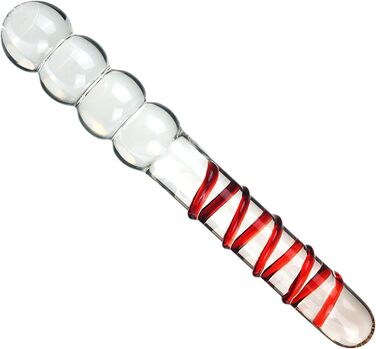 Скляний анальний дildo ScreaAss 28 см з кулями та ланцюгом, G-spot, для чоловіків та жінок, червоний комплект