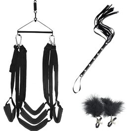 Гойдалка для закоханих підвісна Deluxe з кріпленням, комплект для BDSM ігор (до 100 кг)