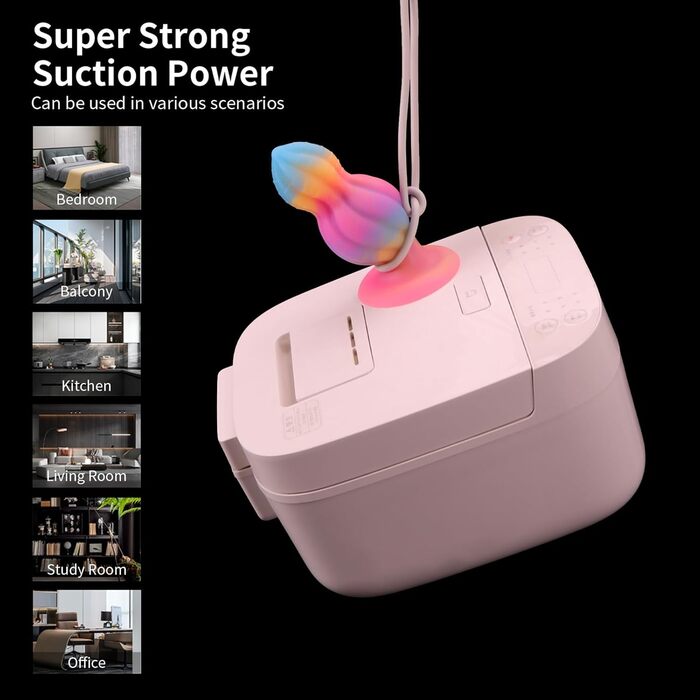 Яскравий світлодіодний анальний секс-іграшка HXLXW з сильним присоском, силікон, для дорослих, G-spot, простата, чоловіки, жінки, пари (L)