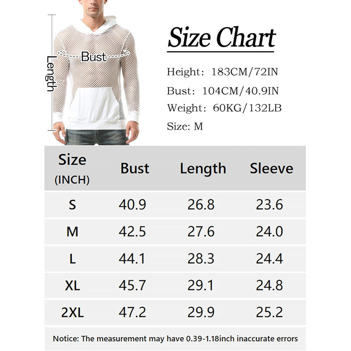Чоловіча сітчаста сорочка AIEOE, прозора, для клубу, великий розмір XL, білий колір