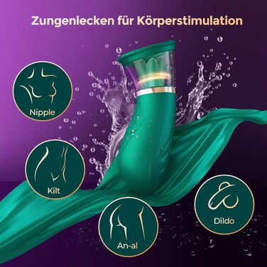 Вібратор для жінок FIDECH: стимулятор клітора з 4 режимами, 5 рівнями інтенсивності та 360° обертанням. Іграшка для дорослих, для пар. Колір: зелений
