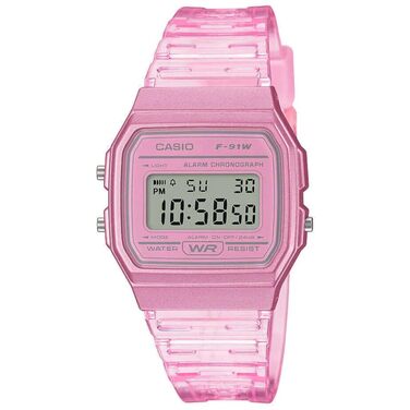 Жіночий кварцовий наручний годинник Casio Collection F-91WS-4EF рожевого кольору