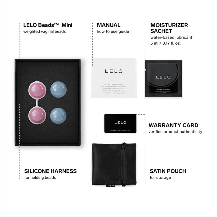 LELO Beads Mini - вагінальні кульки для тренування м'язів тазового дна, вагінальні кульки для початківців