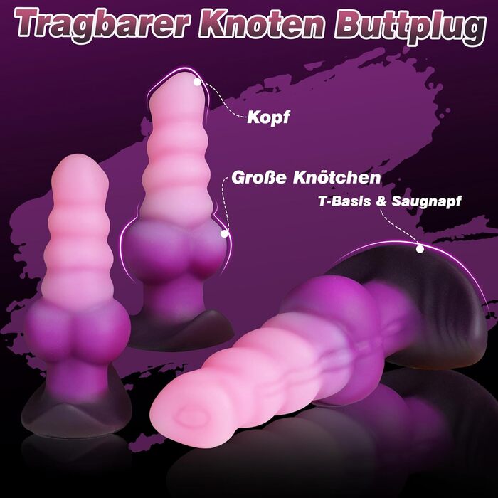 Анальний плагін з вузлом Alien, силікон, для жінок та чоловіків, XXL, анальні іграшки