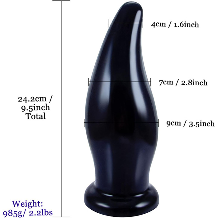 Анальний масажер Youxclian Riesen з присоском XXL, для чоловіків та жінок, блакитний