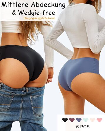 Шорти жіночі безшовні з високою талією, трусики-сліпи, 6 шт. (чорний) L