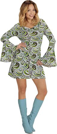 Сукня у стилі 70-х W WIDANN ILANO Party Fashion для жінок, з бахромою, для карнавалу, фестивалю, вечірки (XS, Waves)