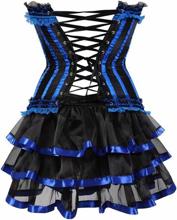 Сукня корсетна з корсажем, бюстєром, мереживом, готичний стиль, сукня бурлеск, для жінок, зелена (XXS, блакитна)