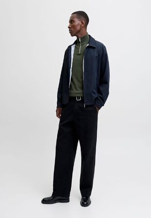 Чоловічий в'язаний кардиган Jack & Jones з чверть-замком, однотонний, розмір XL