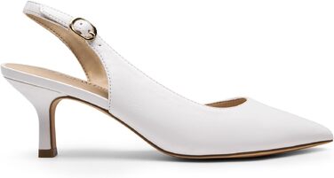 Жіночі туфлі-слінгбеки Dream Pairs на низьких підборах (kitten heels), білі, екошкіра, розмір 40 EU