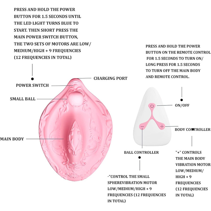Vibrating Egg PINTLE з пультом дистанційного керування для жінок - 12 режимів, стимулятор G-точки, кліторальний вібратор