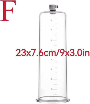 Вакуумний насос для пеніса: прозора трубка з шкалою, ручна модель для ерекції, допомога при імпотенції, збільшення та подовження пеніса. Аксесуар для чоловічих іграшок. (Д:23x7.6см)