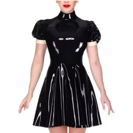 Чорне міні-плаття з еластичного кожзам, великий розмір XXL, для вечірок та клубів