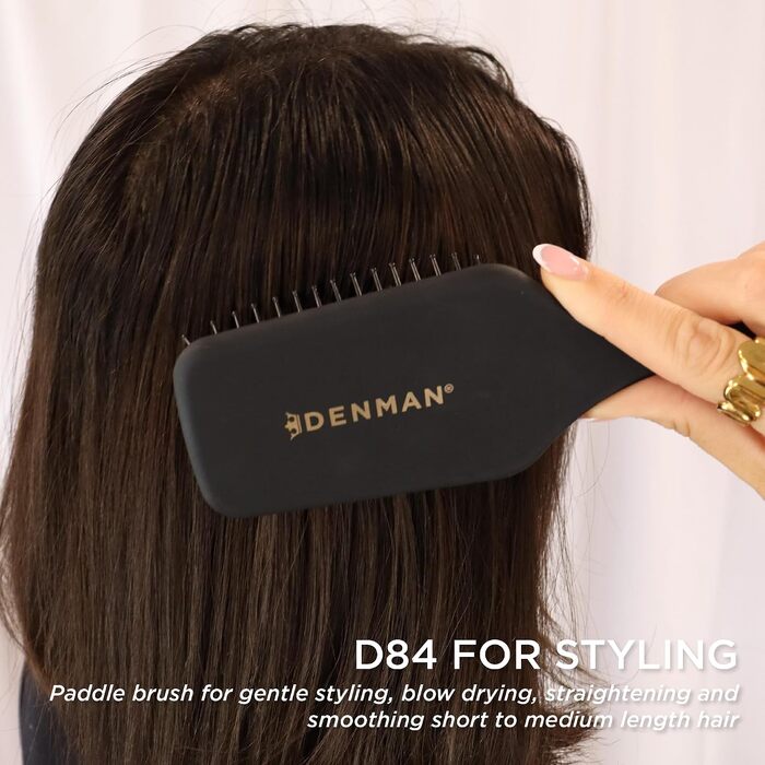 Масажна щітка для волосся Denman Paddle Brush D84, 9 рядів щетинок, 1 шт.