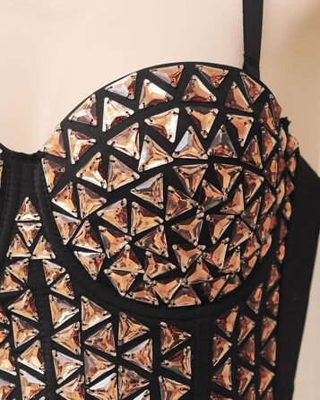 Жіночий топ-корсет Royal Smeela з блискітками, на тонких бретелях, бюстгальтер, золотий колір