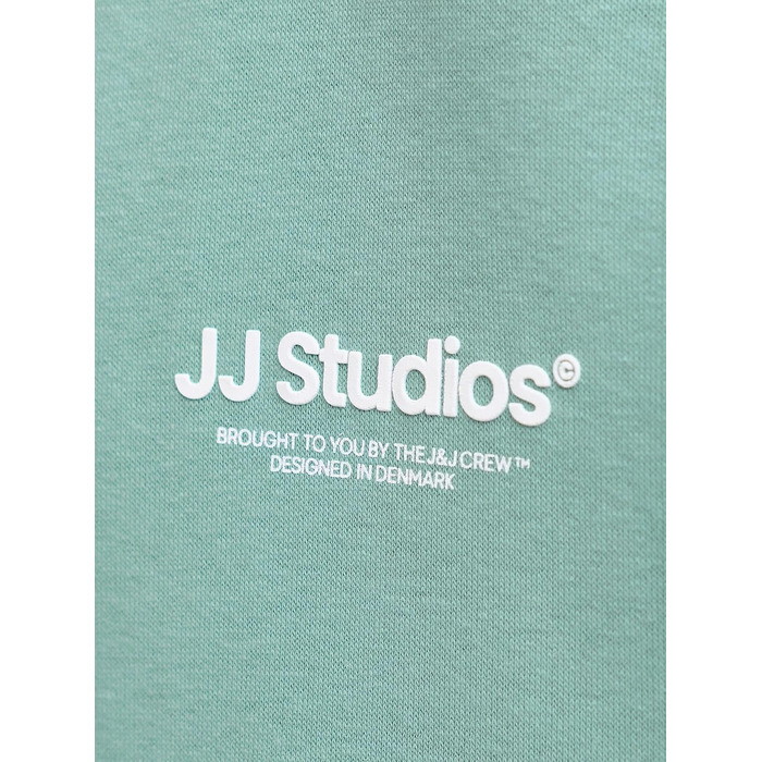 Чоловічий худі Jack & Jones з принтом, органічна бавовна, Mineral Blue, розмір XL