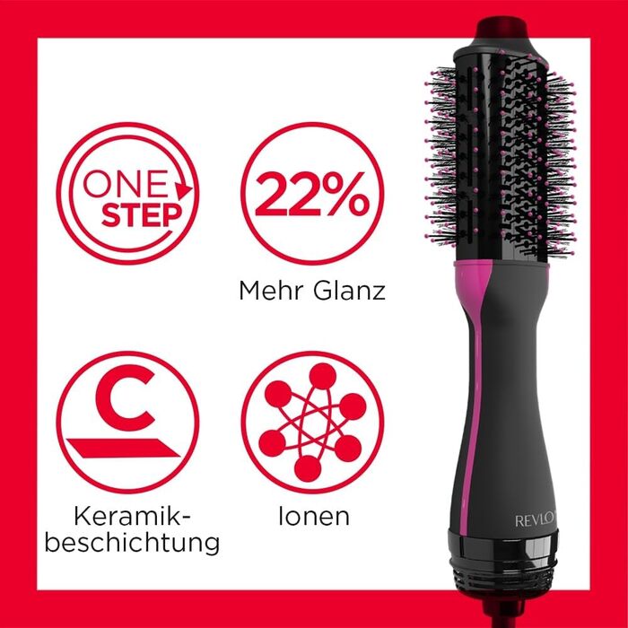 Фен-правитька Revlon Salon One-Step 2-в-1 для короткого та середнього волосся, іонізація та керамічне покриття, RVDR5282UKE, чорний