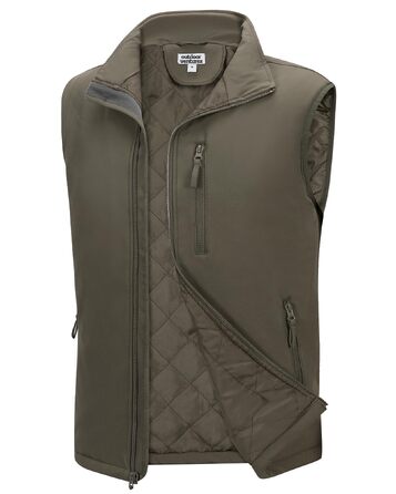 Чоловічий жилет Outdoor Ventures Softshell з утеплювачем: водовідштовхуючий, вітрозахисний та дихаючий жилет для їзди на велосипеді, бігу та походів (Зелений, 3XL)