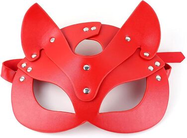 Маска для обличчя SINSEN з котячого хутра для жінок, червона, аксесуар для косплею, карнавалу та Хелловіну