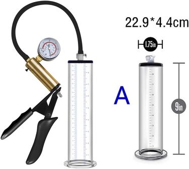 Насос для збільшення статевого члена Jpscor - преміум якість, з манометром та зручною ручкою, силіконовий, для чоловіків, SM-іграшка, вакуумний насос для ерекції