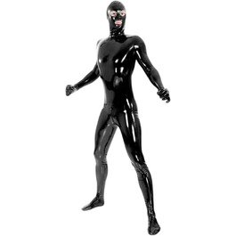 Комбінезон з капюшоном, рукавичками та шкарпетками з натурального каучуку для чоловіків, чорний XL