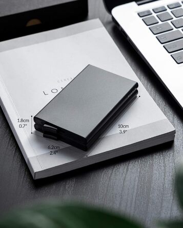 Металевий картхолдер VULKIT з RFID/NFC захистом, чоловівий гаманець-портмоне для 10 карт, чорний