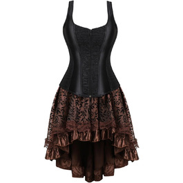 Жіноче корсетне бюстгальтер (корсет) великих розмірів, готичний стиль, вінтаж, чорний, розмір L